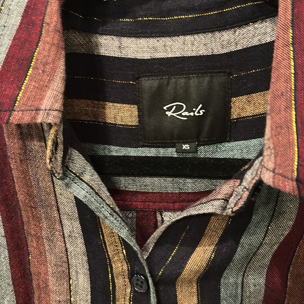 Rails Size Xs Button Down With Gold Shimmer - image 2